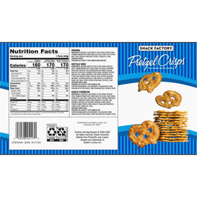 Snack Factory Pretzel Crisps Thin Crunch: ultra-thin crackers with a satisfying snap.