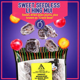 Snack Hawaii Li Hing Mui plums closeup coating shows tangy-sweet flavor, perfect for on-the-go munching