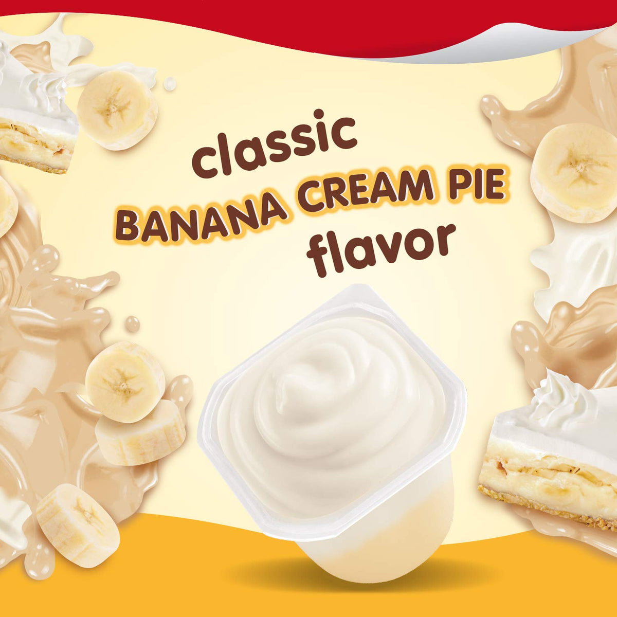 Snack Pack Banana Cream Pie pudding cups, lunchbox-ready, on-the-go dessert option.