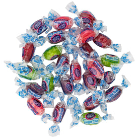 Snackadilly Sugar Free assorted fruit colors closeup showing individual wrappers