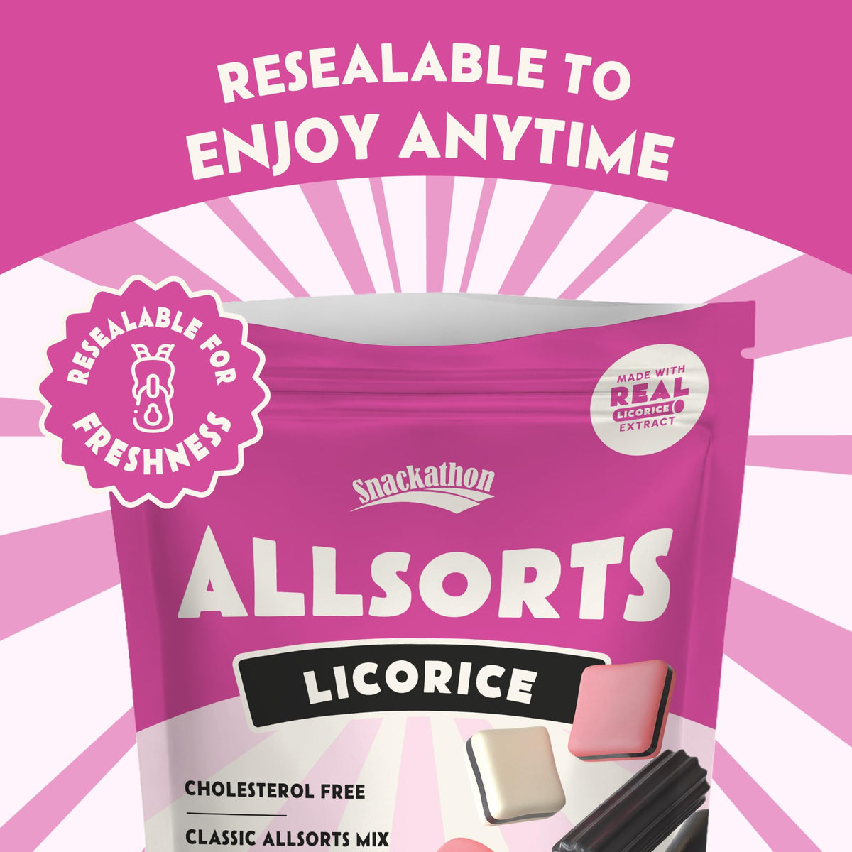 Snackathon Allsorts licorice party display ready for bowls and gatherings.