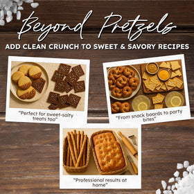 Snackathon coarse pretzel salt all-natural ingredients keeps baking simple and authentic.