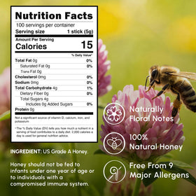 Snackathon Honey Sticks resealable bulk bag keeps honey fresh longer.