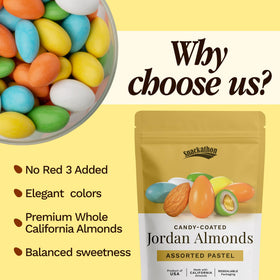 Snackathon Jordan almonds with crisp centers ideal for satisfying crunch