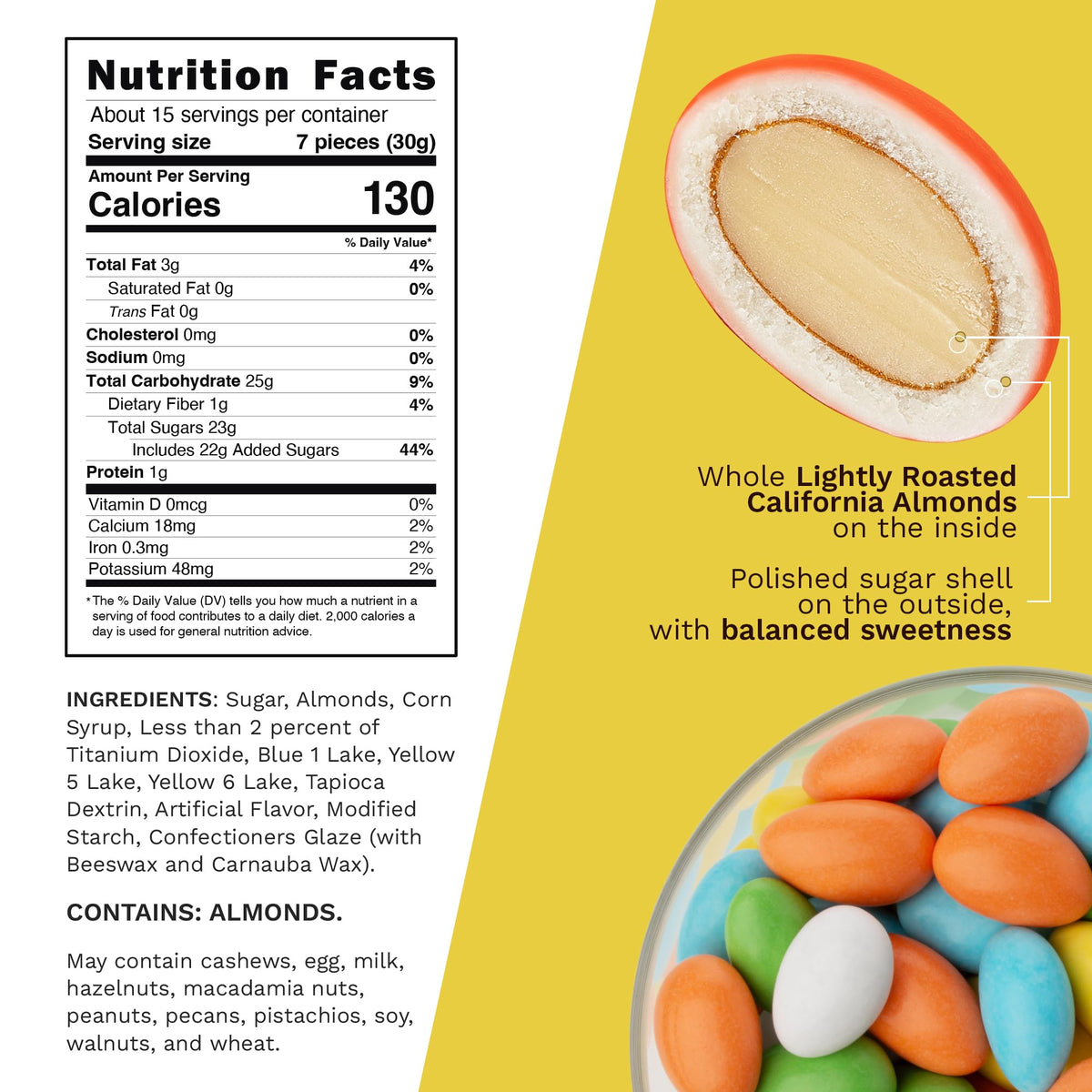 Snackathon Jordan almonds Made in USA packaging emphasizes quality