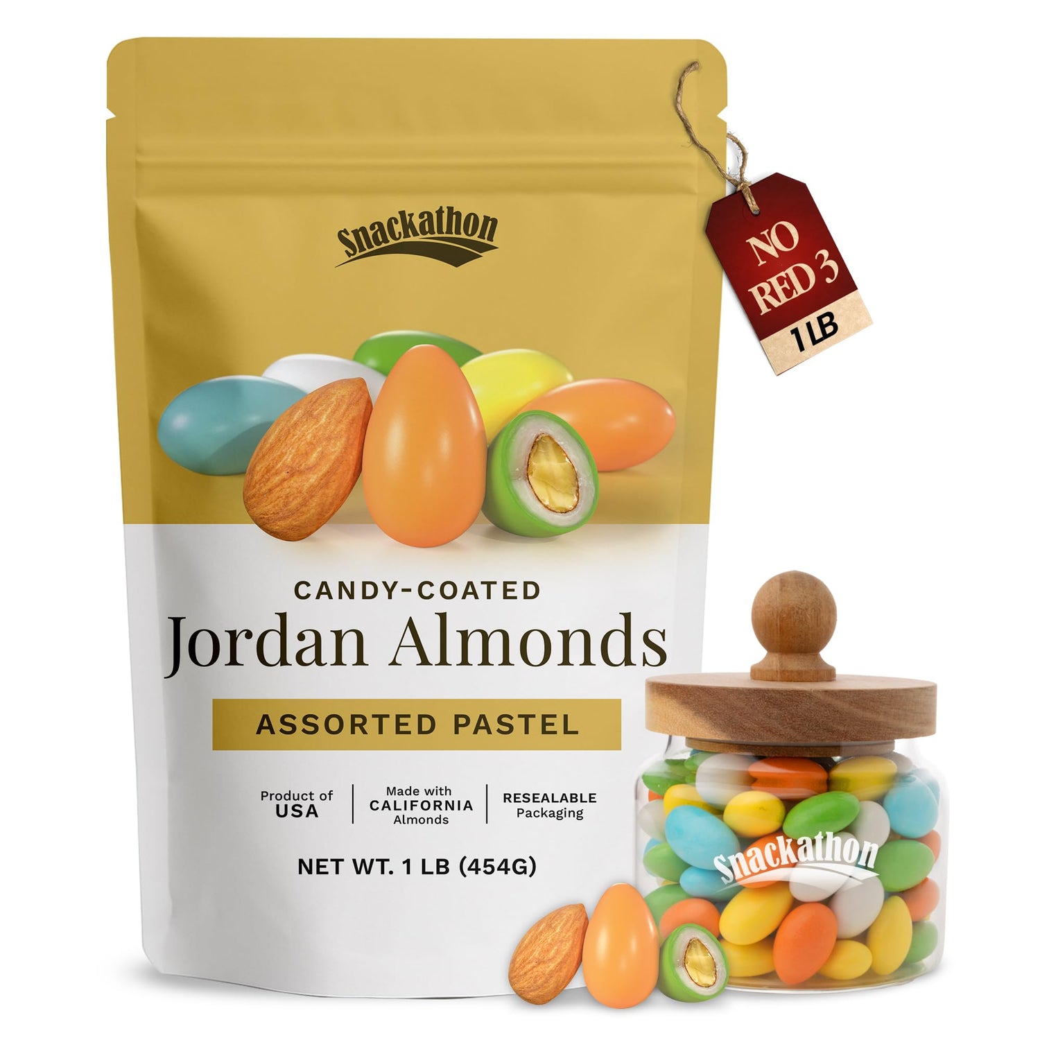 Snackathon Jordan almonds with pastel shells for celebrations