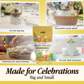 Snackathon Jordan almonds as wedding favors in pastel colors