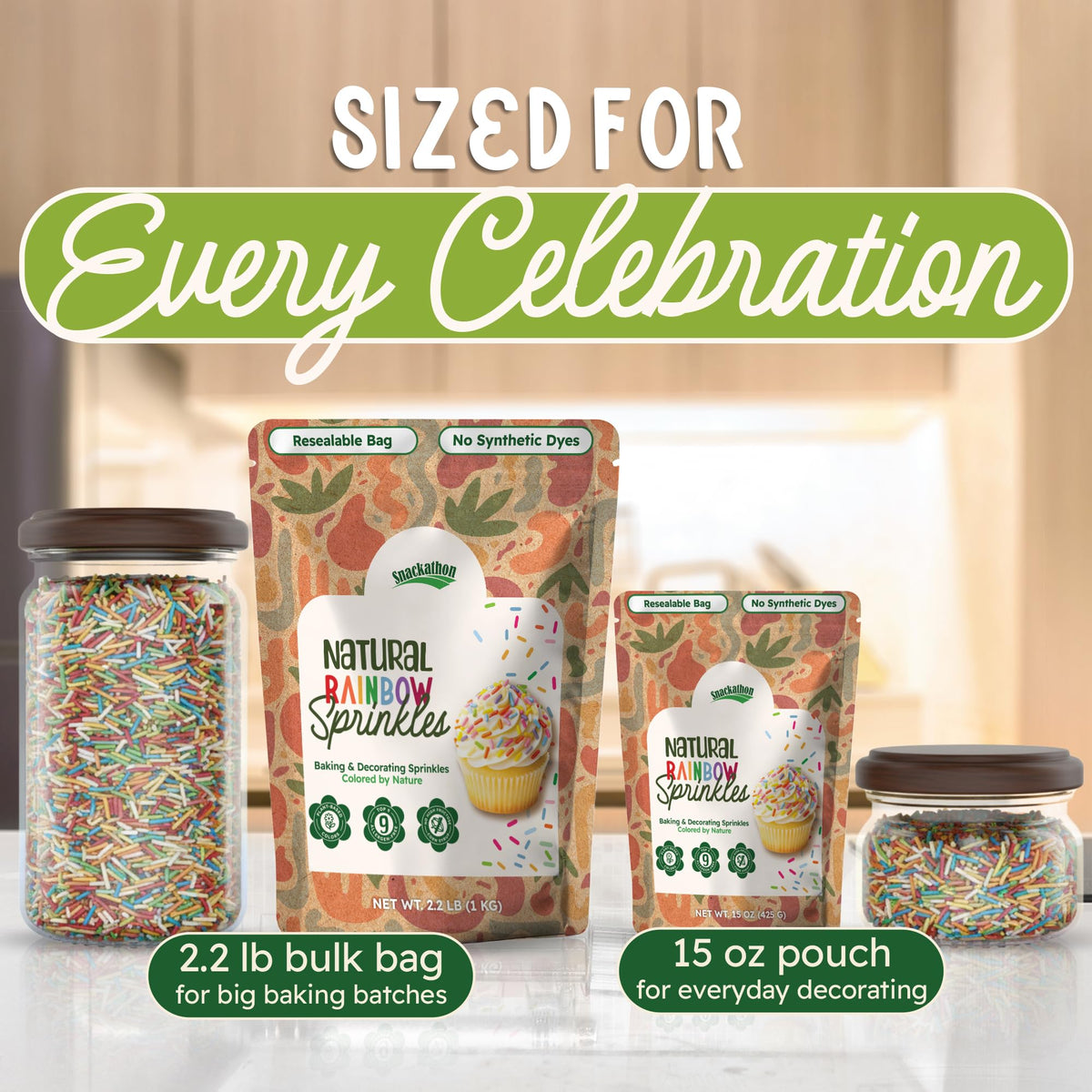 Snackathon plant-based colors sprinkles for vibrant baking visuals