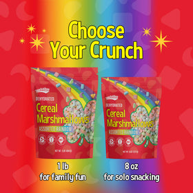 Snackathon rainbow mini marshmallows on coffee for playful texture