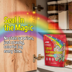 Snackathon rainbow mini marshmallows in trail mix for a sweet crunch