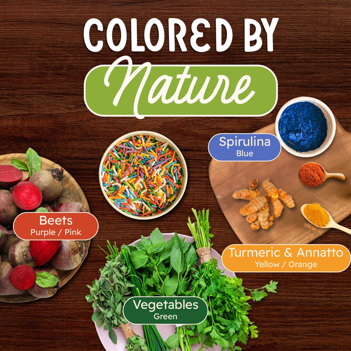 Snackathon sprinkles in a bowl showcasing natural color palette.
