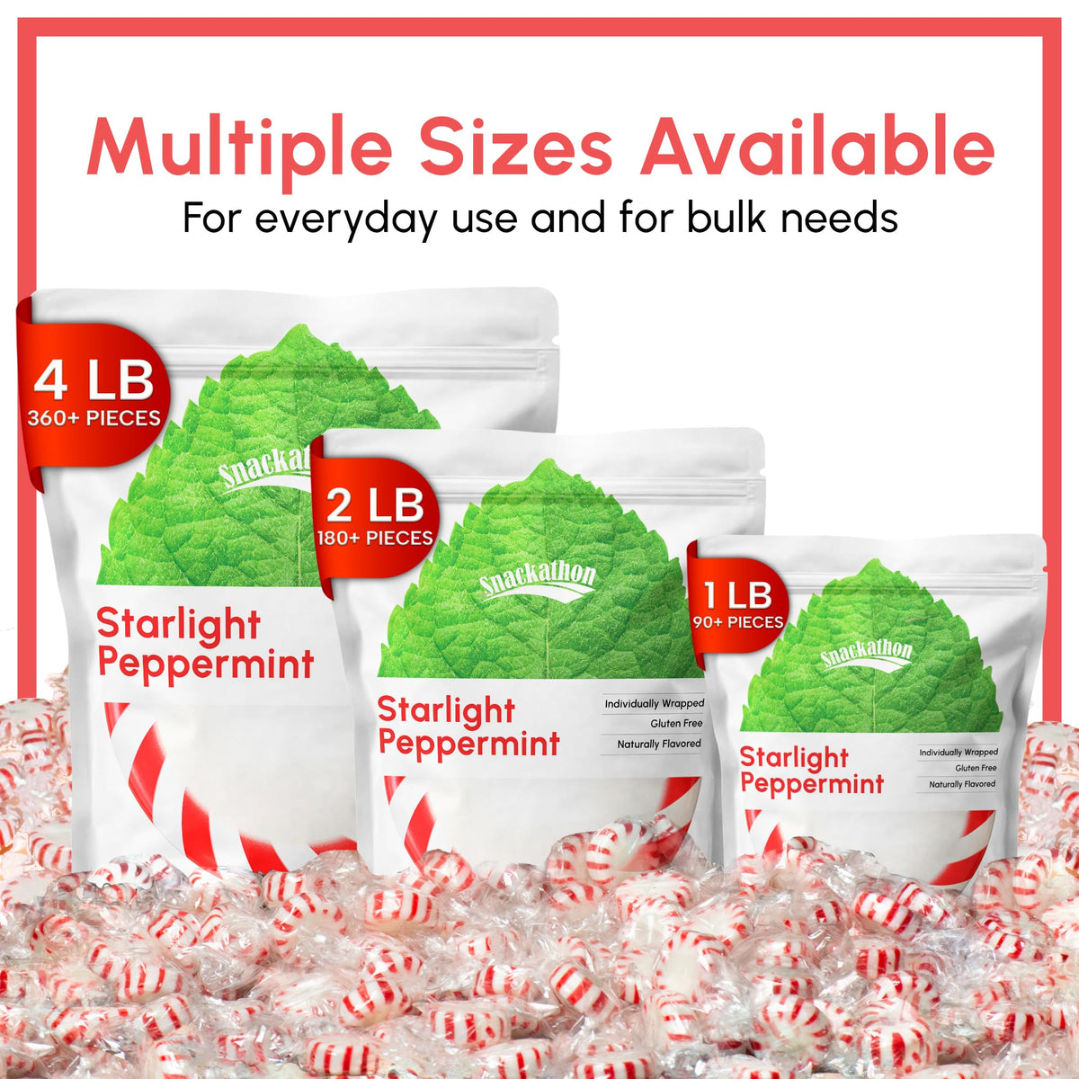 Snackathon Starlight Peppermint bulk packaging ideal for refills and events.