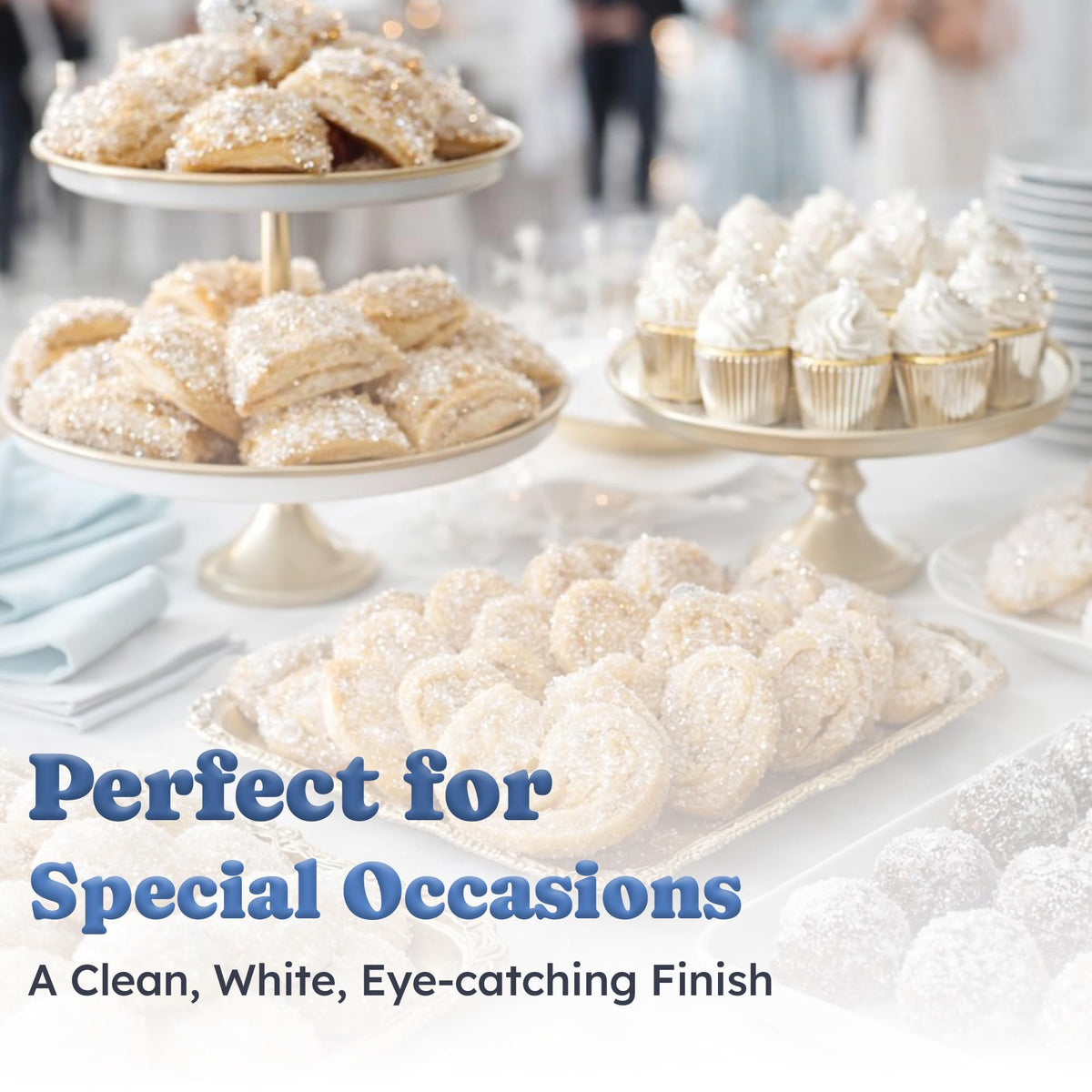 Snackathon sugar crystal crunch texture enhances frosting and icing with a crisp finish.