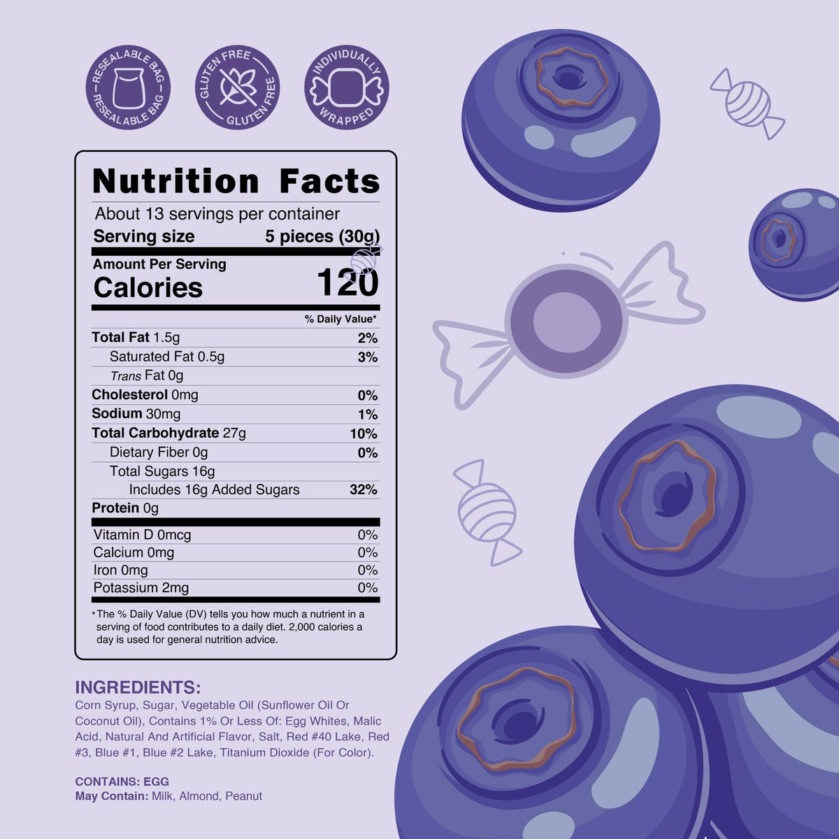 Snackathon salt water taffy huckleberry resealable bag keeps freshness between portions.