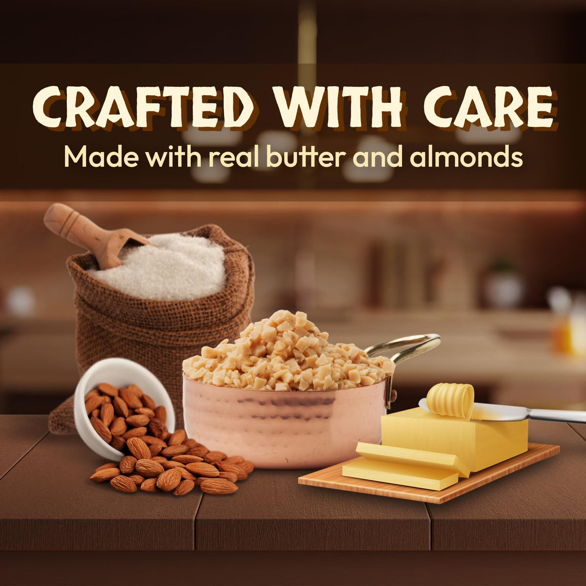 Snackathon Toffee Bits decorate cakes and frostings with buttery crunch.