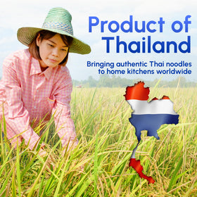 Snackathon wide Thai rice stick noodles XL in a pan ready for stir fry