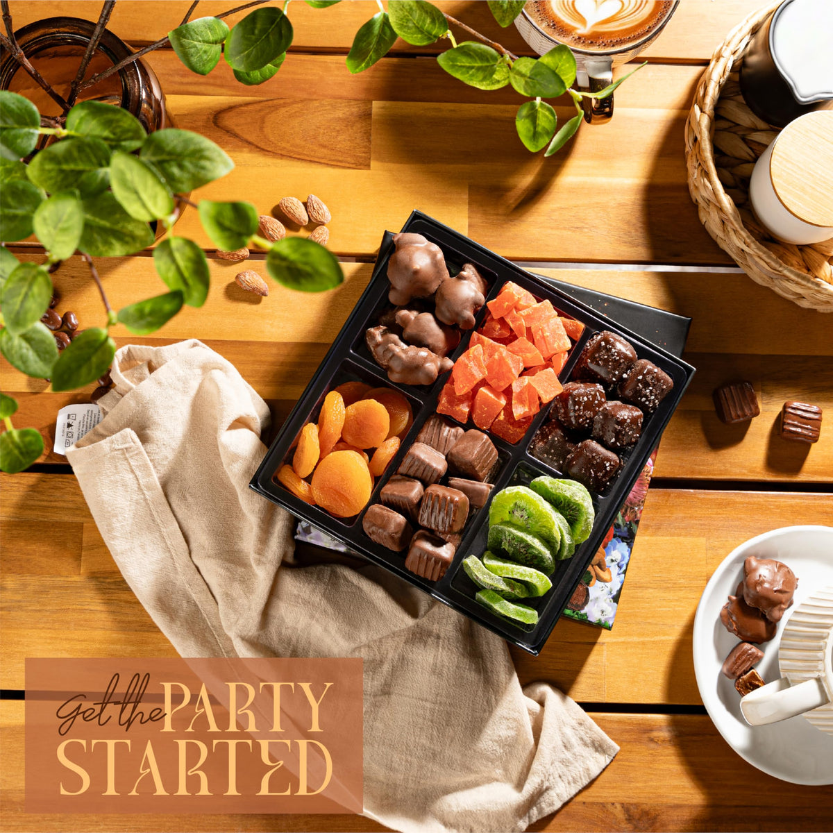 Snackberry dried fruit assortment featuring apricots, kiwi slices, and papaya for snacking