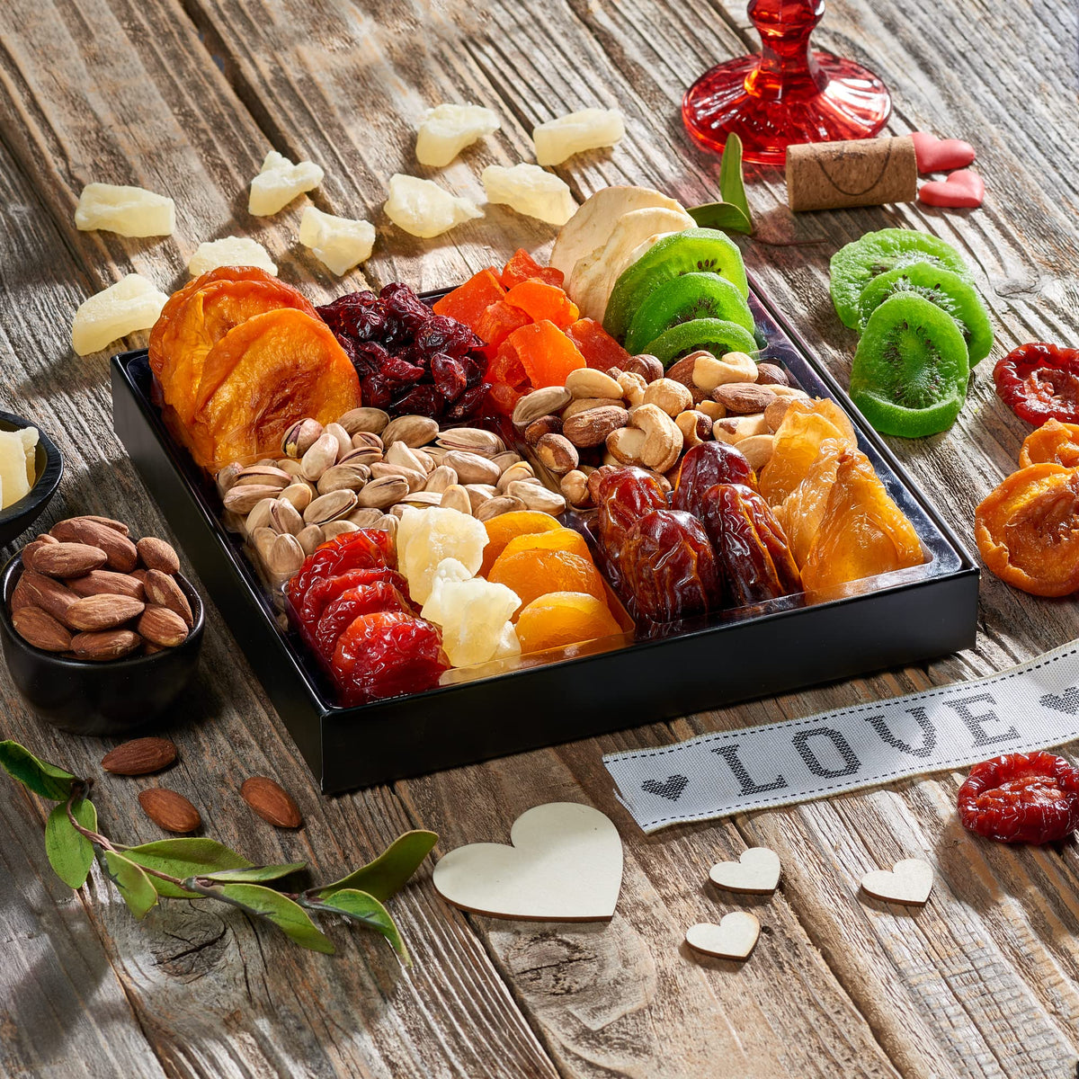 Snackberry gourmet snack box on display highlights premium quality for celebrations.