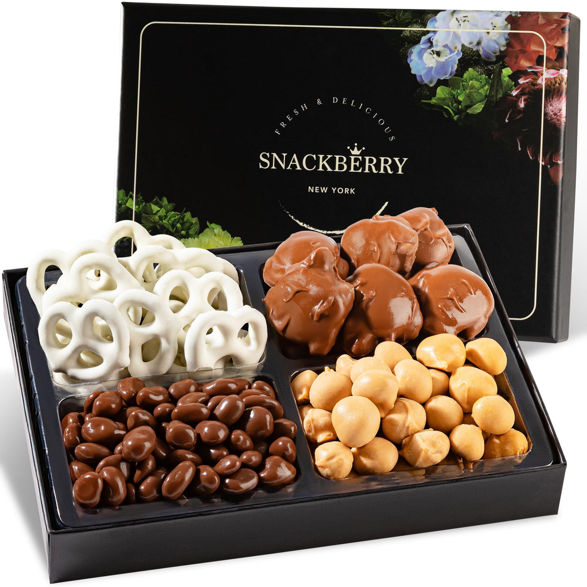Snackberry premium chocolate gift box contents, ideal for gifting on special occasions.