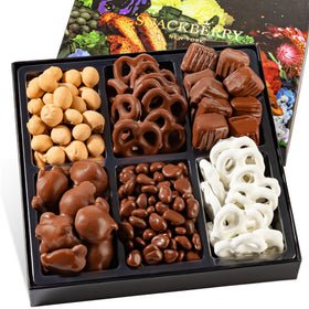 Snackberry premium gift box showing a refined chocolate assortment for gifting