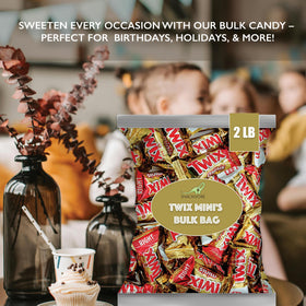Snackivore Twix mini bars close-up showcases creamy caramel and biscuit crunch for indulgent moments.