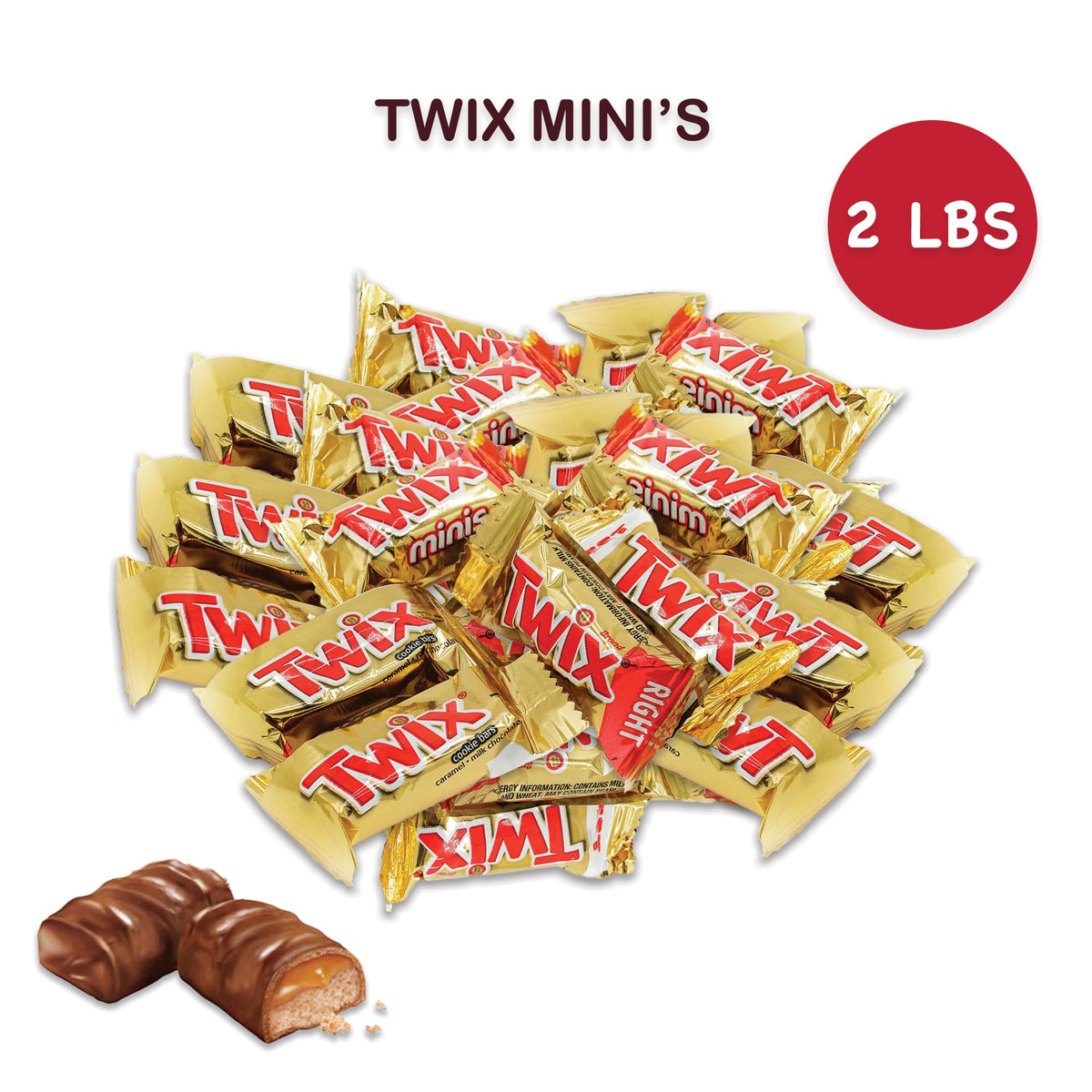 Snackivore mini Twix candy bars open bag demonstrates convenient grab-and-go snacking.