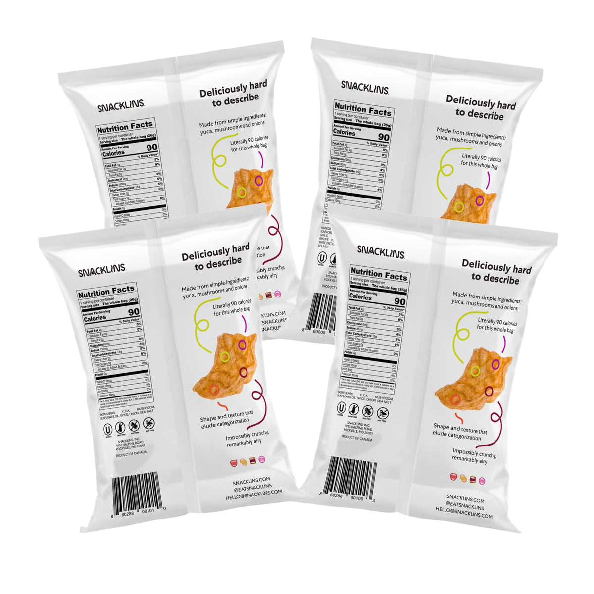 SNACKLINS BBQ plant-based crisps bag – bold smoky flavor in a gluten-free crunch