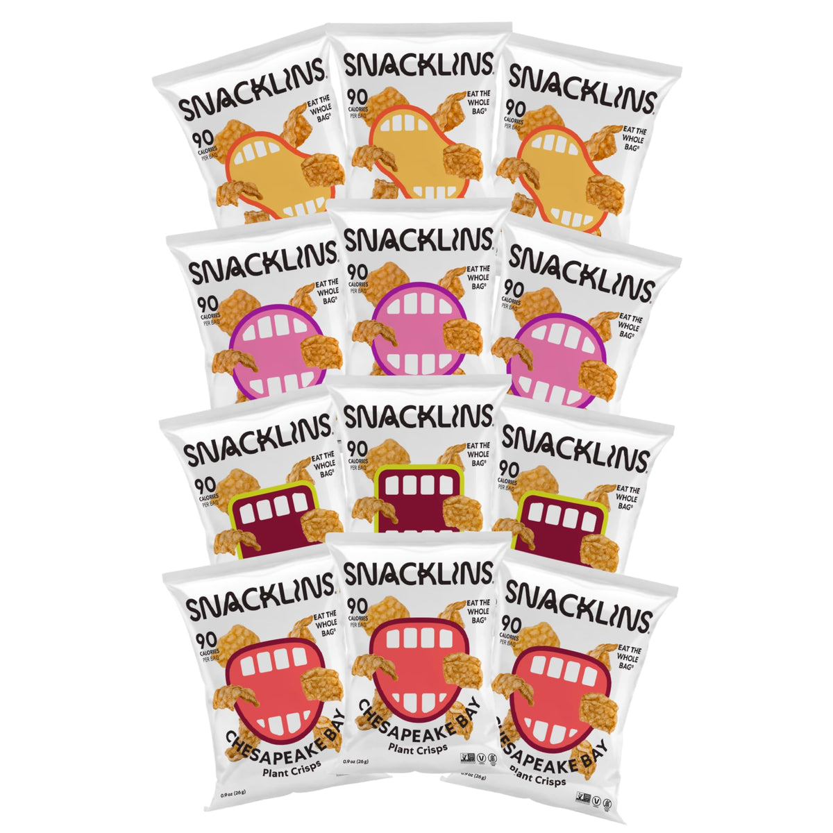 SNACKLINS Chesapeake Bay plant-based crisps bag – tangy, vegan crunch
