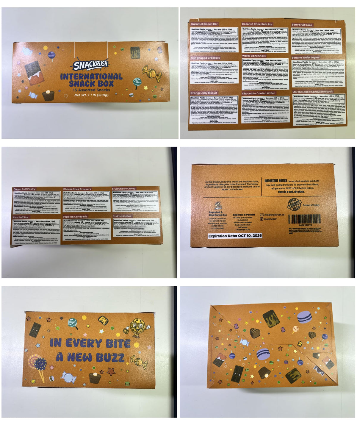 SnackRush factory-sealed snacks with labels ensure freshness and safety.