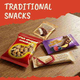 SnackRush gift-ready snack box presented as a thoughtful globe-trotting gift