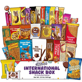 SnackRush International Snack Box contents on table for flavor exploration at home