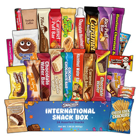 SnackRush International Snack Box cover highlighting global flavors for curious eaters