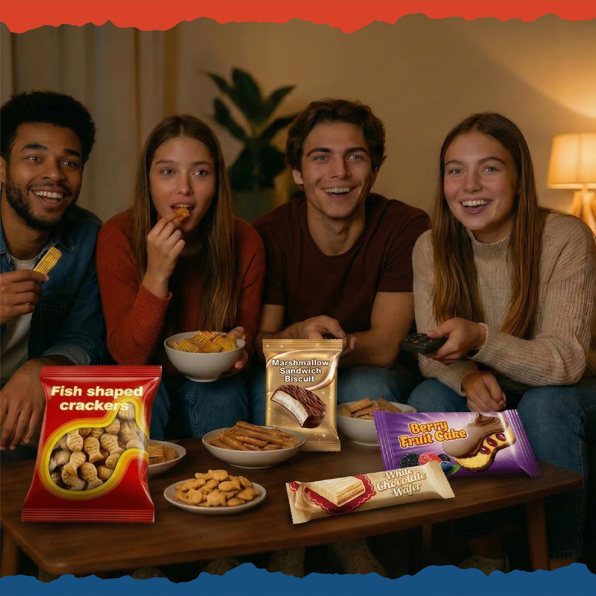 SnackRush unboxing of the international snack box, enticing global treats.