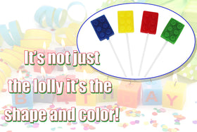 SNACKTERY brick party favors lollipops add color to candy buffets
