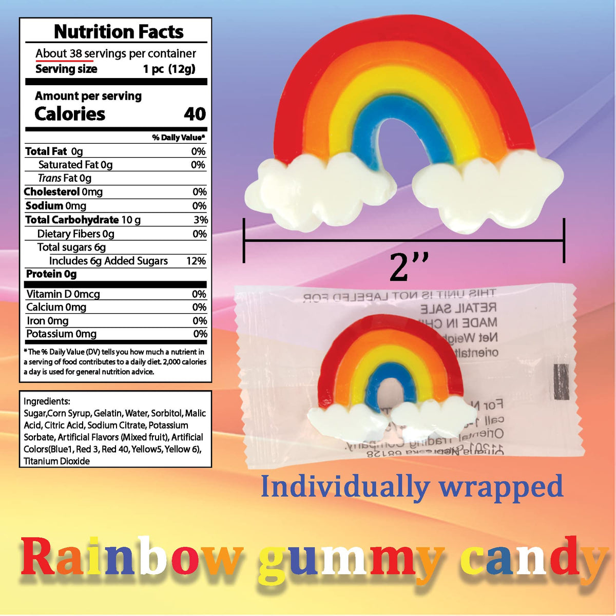 SNACKTERY Rainbow Gummies ideal as party favors in colorful packaging.