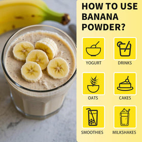 Snafre banana powder for baking desserts like cakes and muffins.
