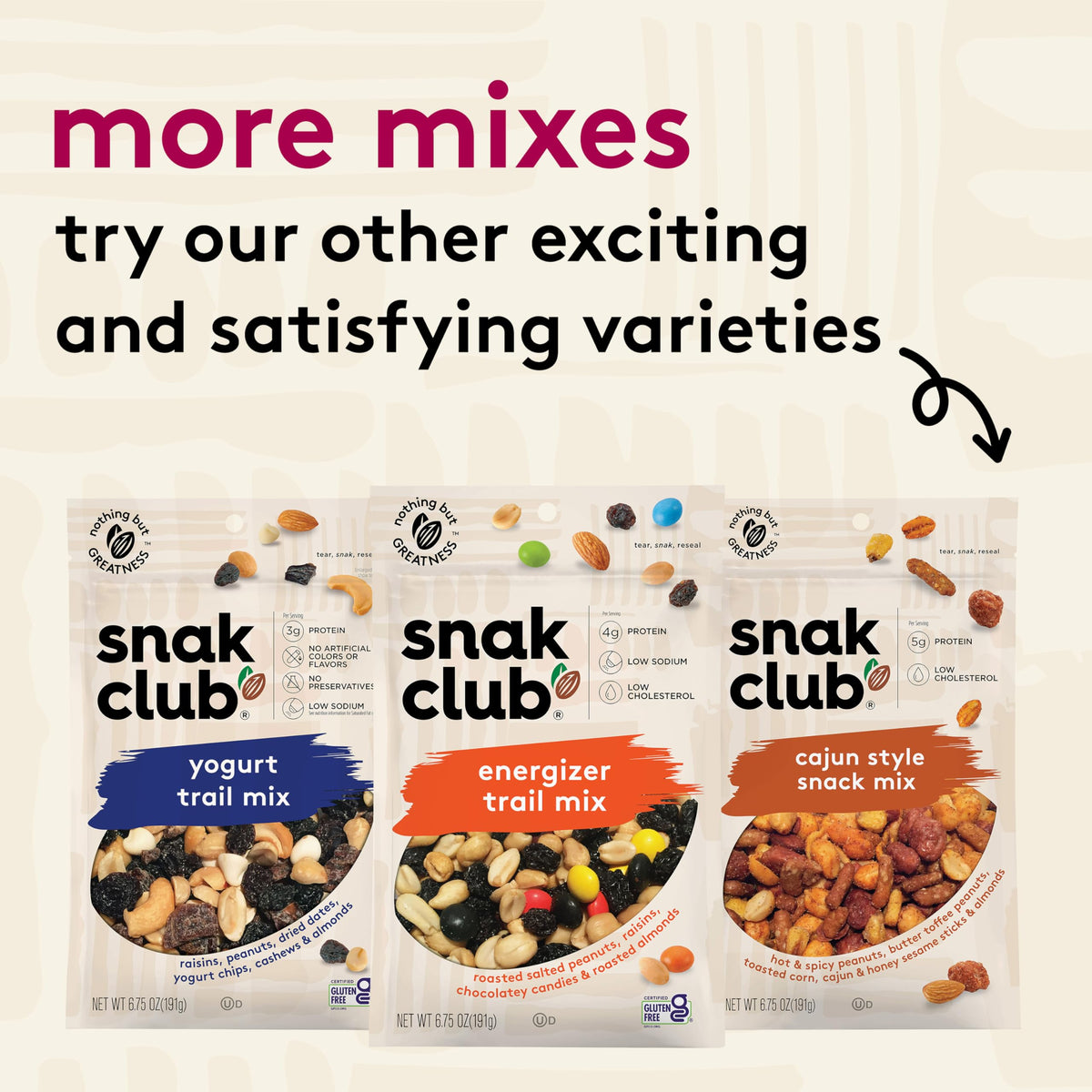 Snak Club 5-5oz resealable bags keep freshness on hand.