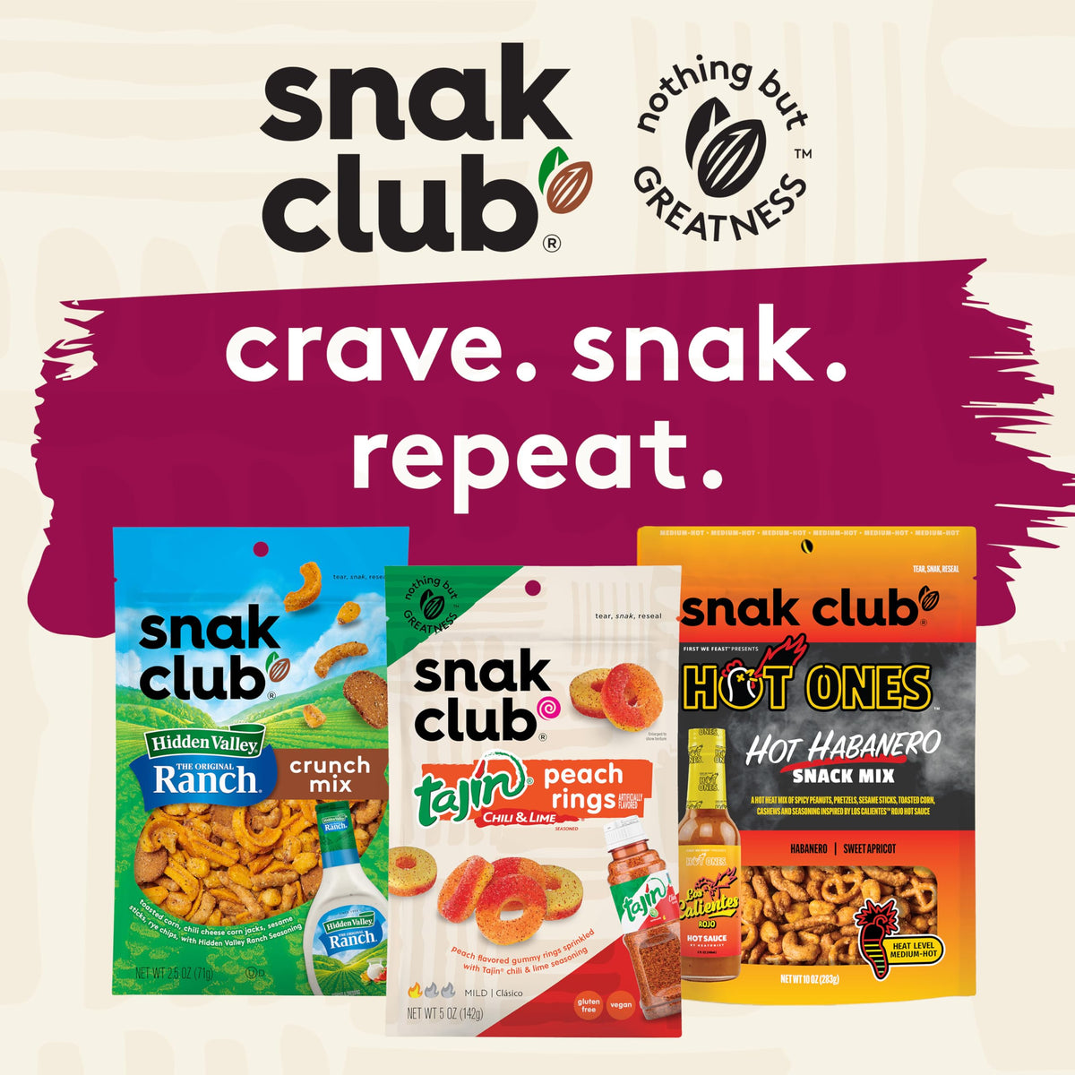 Snak Club Coconutty Cashews single-serve bag ready for travel.