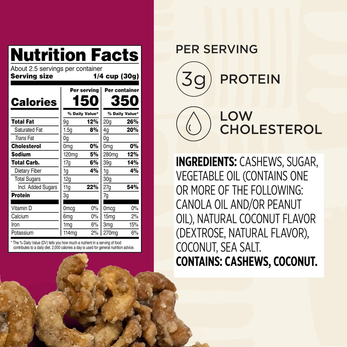 Snak Club Coconutty Cashews multi-pack, convenient for sharing anywhere.