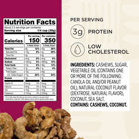 Snak Club Coconutty Cashews multi-pack, convenient for sharing anywhere.