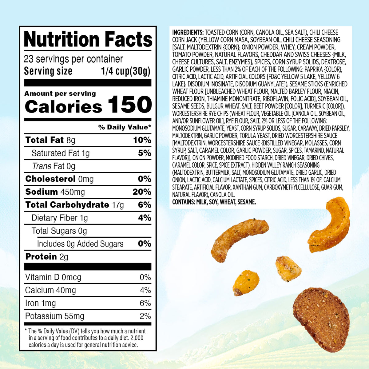 Resealable bag of Snak Club Crunch Mix shown for freshness
