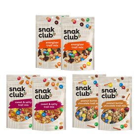 Snak Club Energizer Trail Mix bag featuring peanuts and almonds for quick energy on the go.