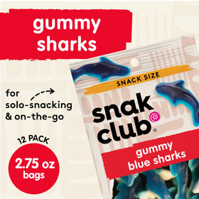 Snak Club Gummy Sharks blue raspberry pack, a shareable family treat.