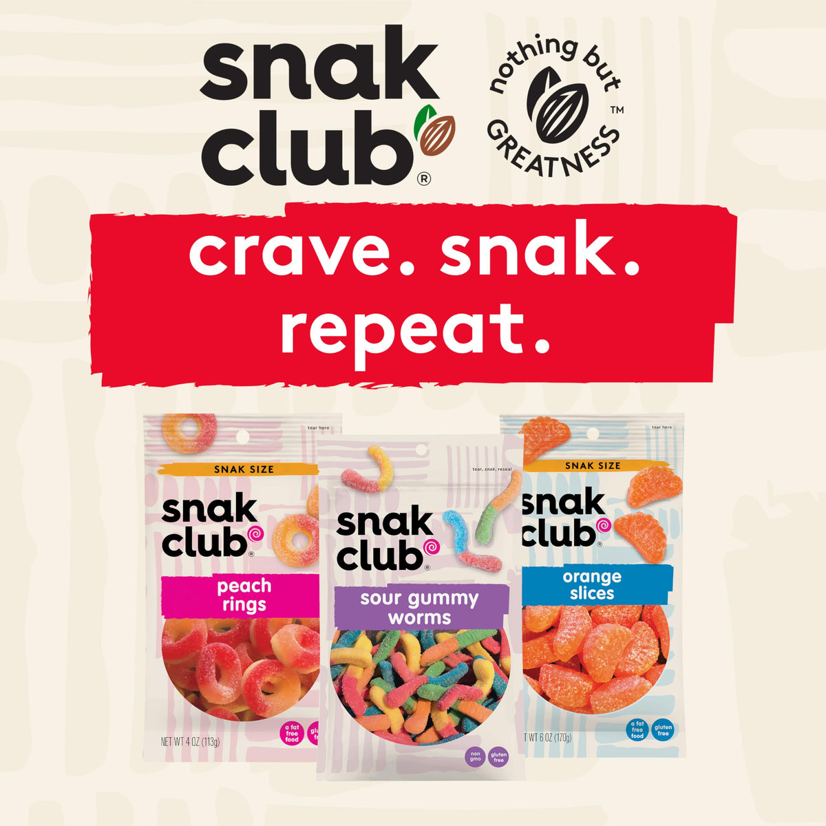 Snak Club multi-pack display showcases value and variety.