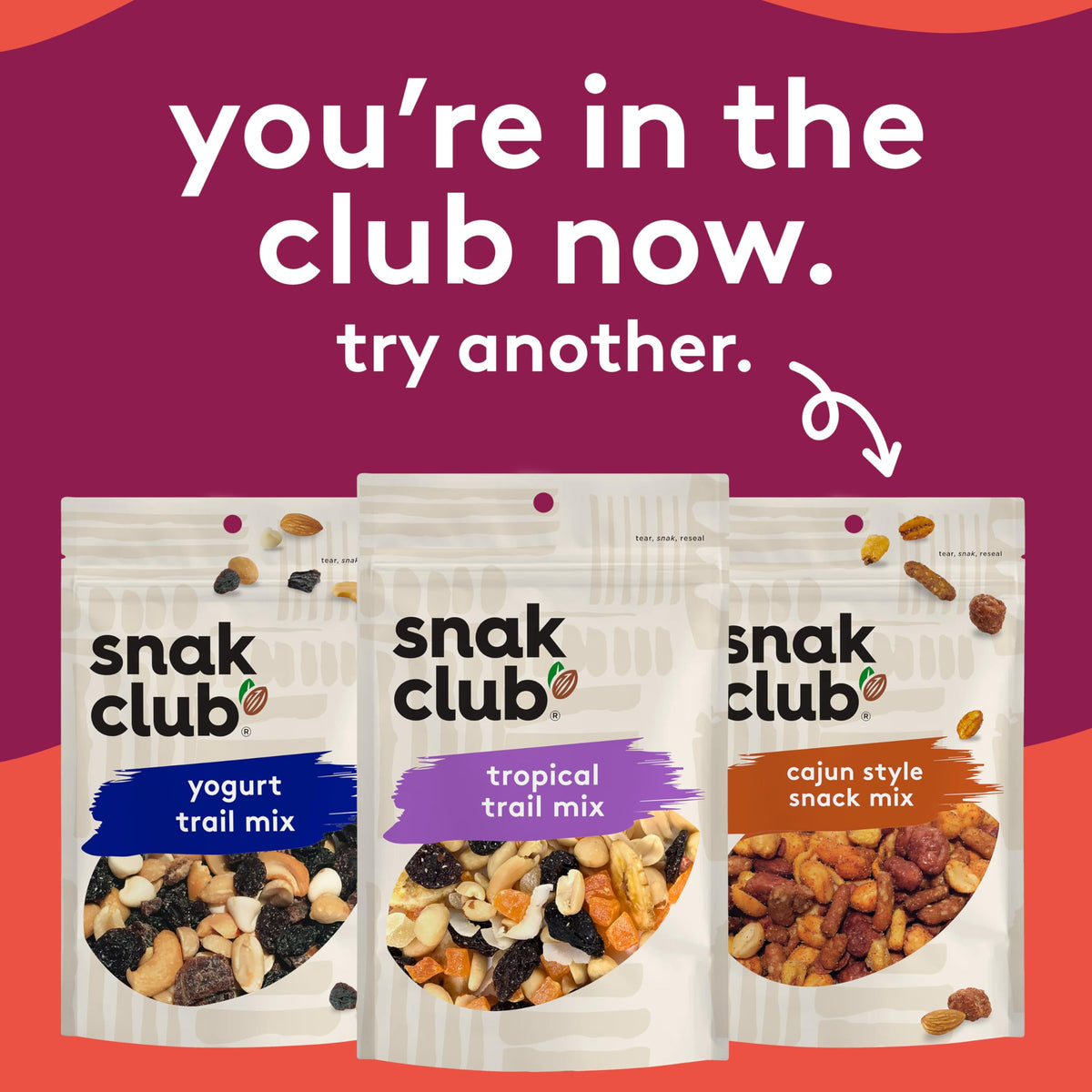 Snak Club On-the-go snack pack ready for work, gym, or travel.