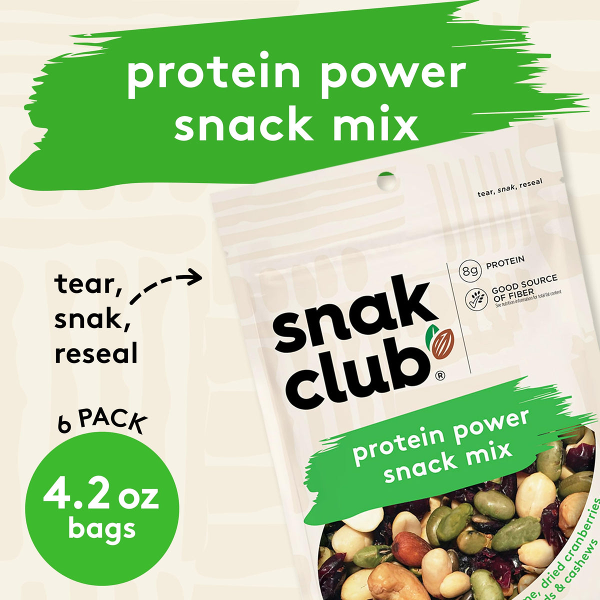 Snak Club mix with cranberries and seeds for a fruity, crunchy snack.