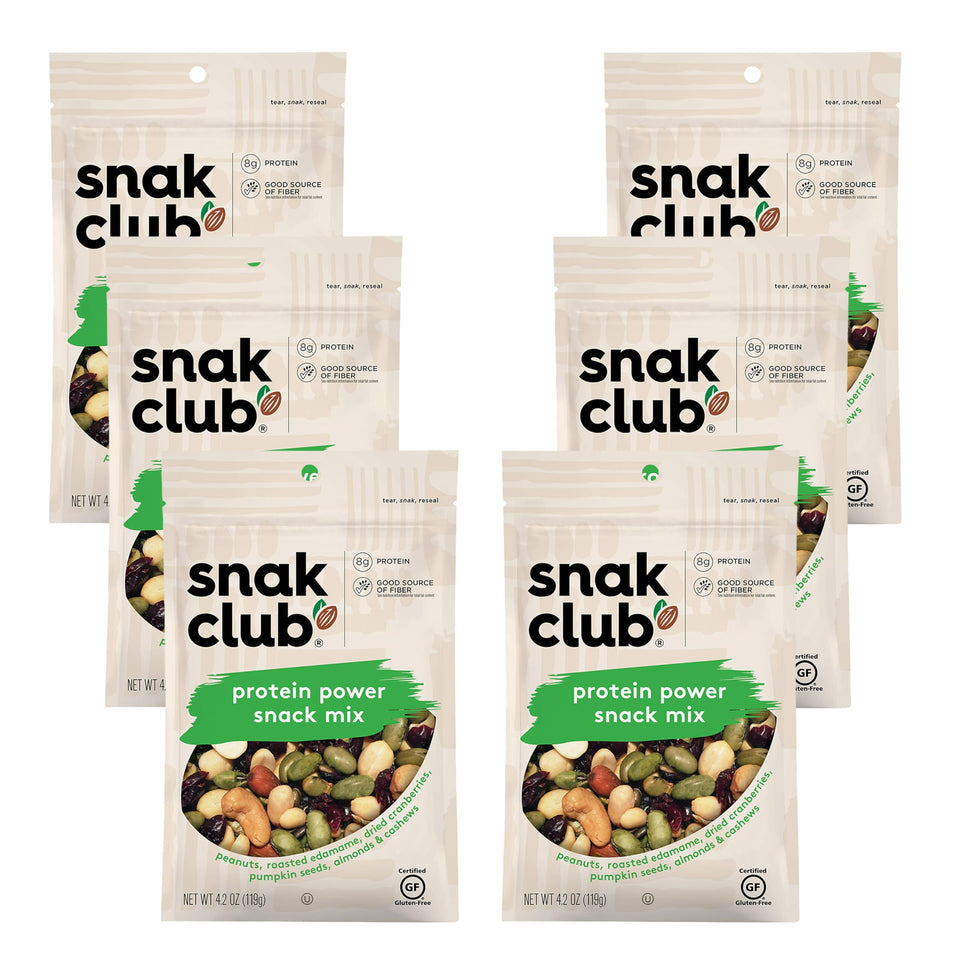 Snak Club Protein Power Snack Mix with peanuts and edamame for a protein boost on the go.