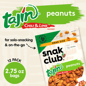 Snak Club roasted nuts with Tajín seasoning for a tangy, protein-packed snack.