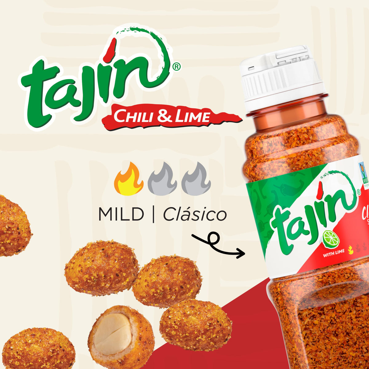 4oz bag from Snak Club Tajín Crunchy Peanuts.