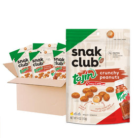 Snak Club Tajín Crunchy Peanuts bag front view for on-the-go snacking.